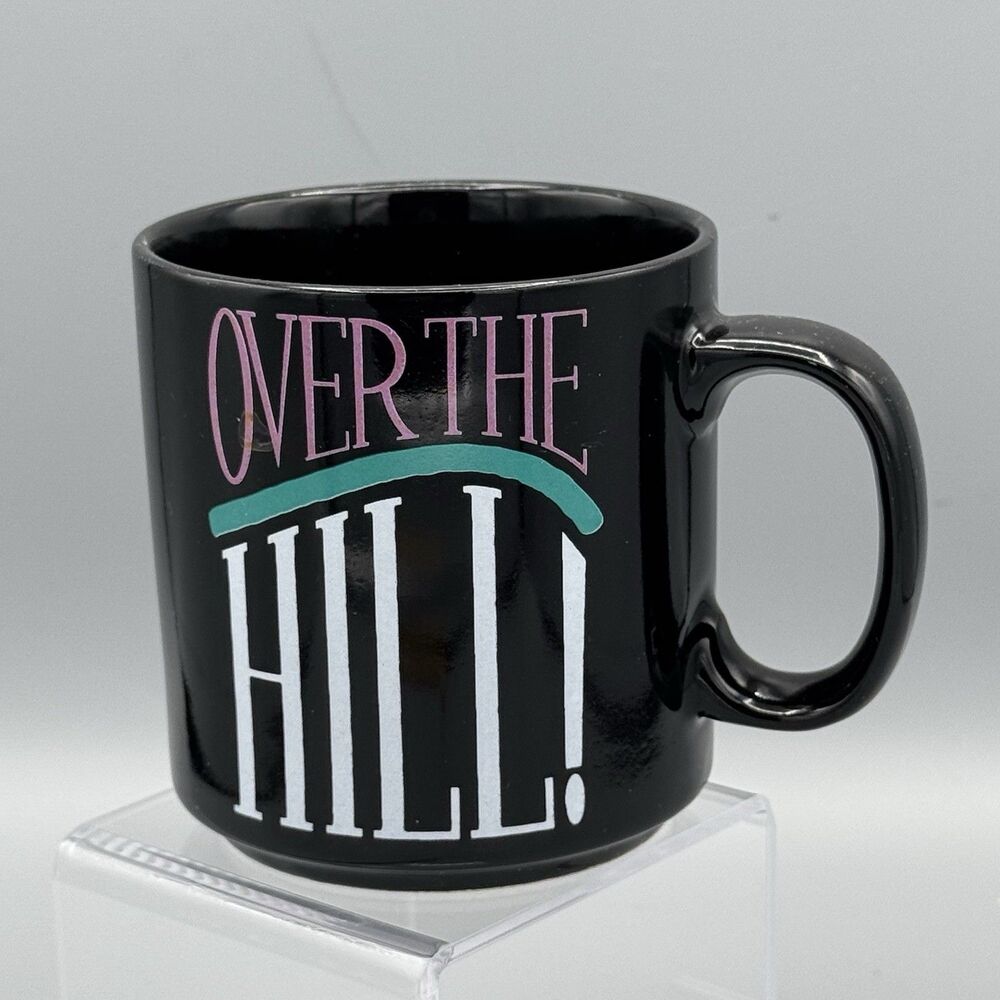 Amscan Novelty Black Over The Hill Mug Coffee Tea Ceramic Gag Gifts Birthdays
